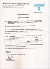 Kalindee Certificate